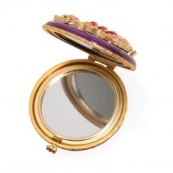 Jay Strongwater COMPACTS Angela Floral Round Compact