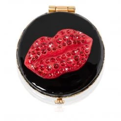 Jay Strongwater Monroe Lip Compact Black & Red COMPACTS