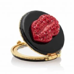 Jay Strongwater Monroe Lip Compact Black & Red COMPACTS