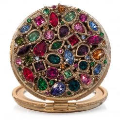 Jay Strongwater Helena Round Jeweled Compact