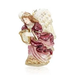 Jay Strongwater Angel With Harp Glass Ornament
