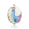 Jay Strongwater Vibrant Peacock Glass Ornament HOLIDAY