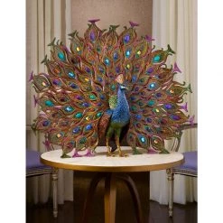 Jay Strongwater Stanton Fan Tail Peacock Figurine 10 Jay Strongwater Stanton Fan Tail Peacock Figurine