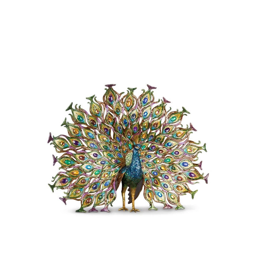 Jay Strongwater Stanton Fan Tail Peacock Figurine 1 Jay Strongwater Stanton Fan Tail Peacock Figurine