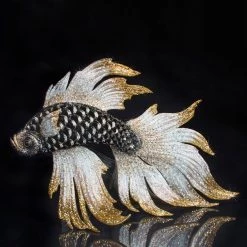 Jay Strongwater Namoko Fighting Fish Figurine FIGURINES - ANIMAL