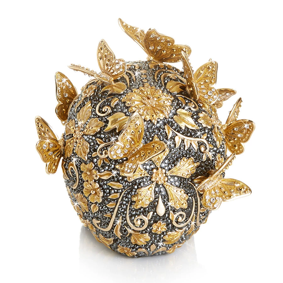 Jay Strongwater FIGURINES - ANIMAL Frida Pavé Skull With Butterflies Figurine 3 Jay Strongwater FIGURINES - ANIMAL Frida Pavé Skull With Butterflies Figurine