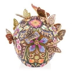 Jay Strongwater Frida Skull With Butterflies Figurine FIGURINES - ANIMAL