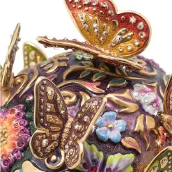 Jay Strongwater Frida Skull With Butterflies Figurine FIGURINES - ANIMAL