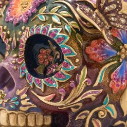 Jay Strongwater Frida Skull With Butterflies Figurine FIGURINES - ANIMAL