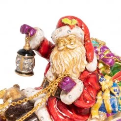 Jay Strongwater Santa And Reindeer Musical Sleigh