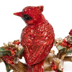 Jay Strongwater FIGURINES - ANIMAL Red Cardinal On Branch Figurine