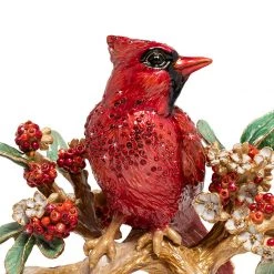 Jay Strongwater FIGURINES - ANIMAL Red Cardinal On Branch Figurine