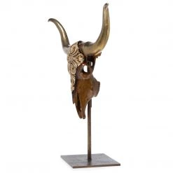 Jay Strongwater FIGURINES - ANIMAL Keeffe Cow Skull Objet With Stand