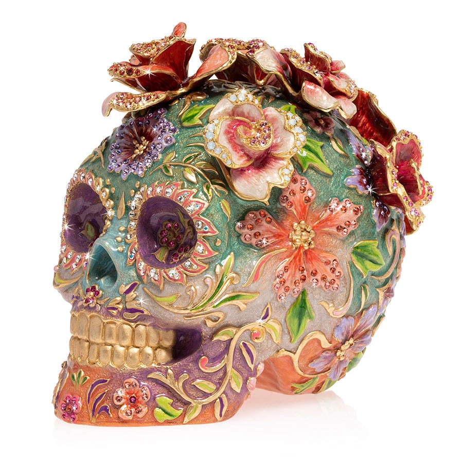 Jay Strongwater FIGURINES - ANIMAL Catrina Skull With Roses 7 Jay Strongwater FIGURINES - ANIMAL Catrina Skull With Roses