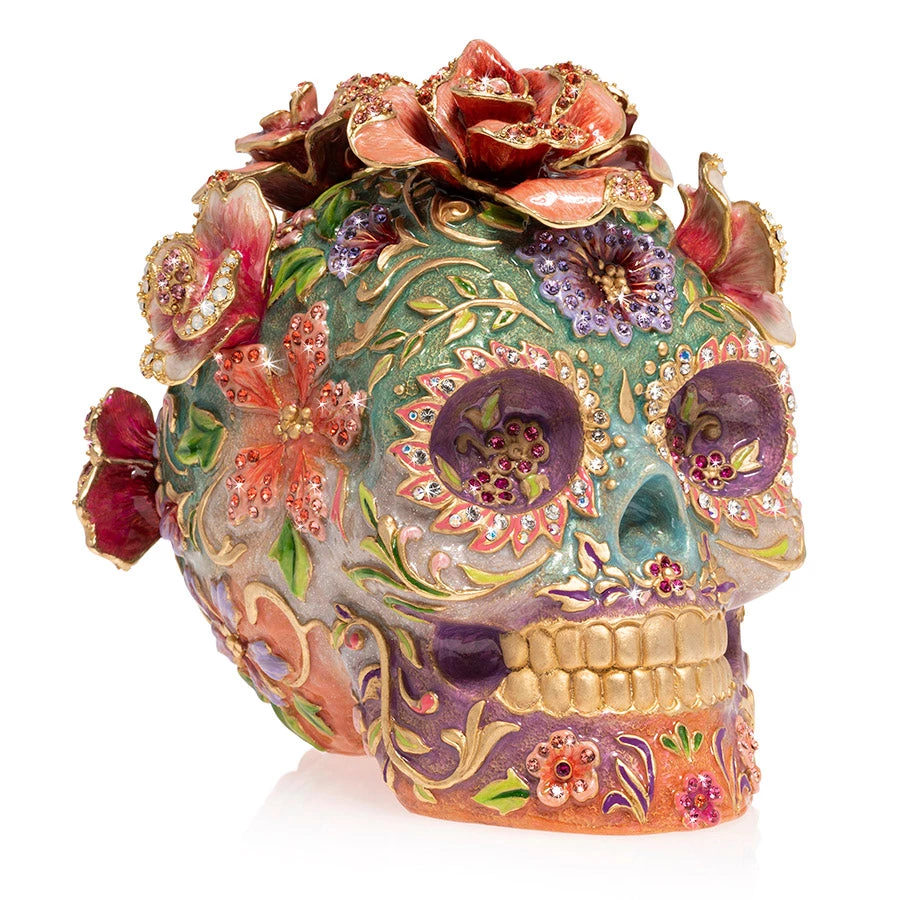 Jay Strongwater FIGURINES - ANIMAL Catrina Skull With Roses 3 Jay Strongwater FIGURINES - ANIMAL Catrina Skull With Roses