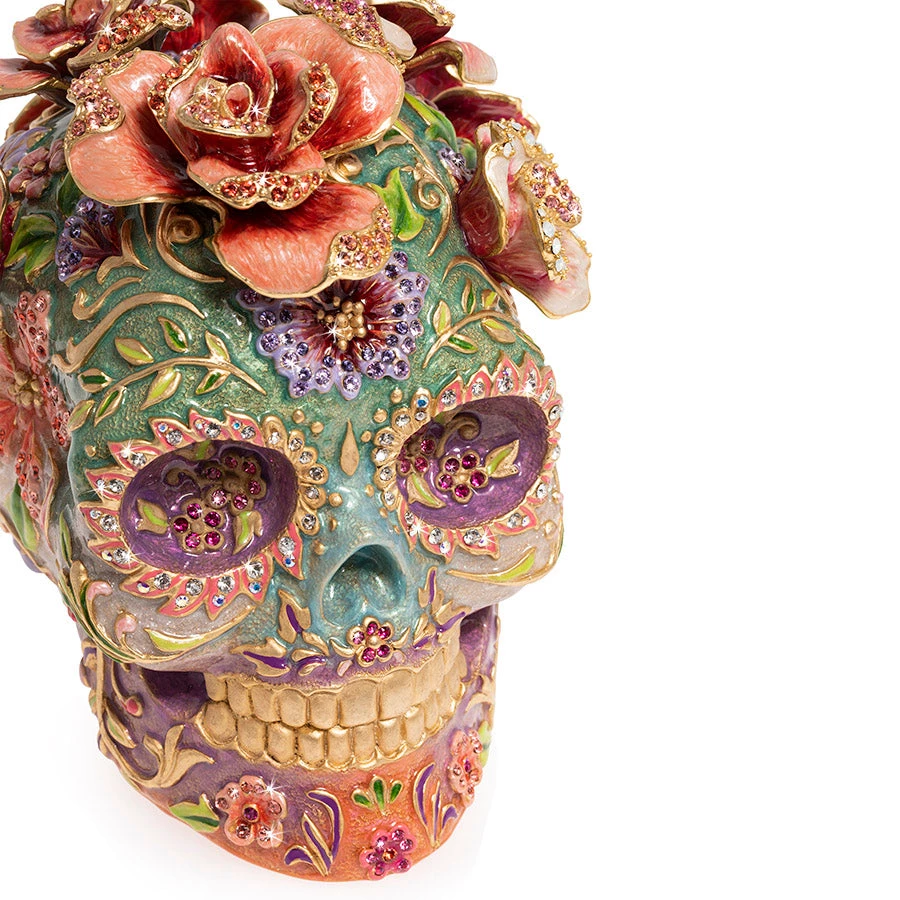 Jay Strongwater FIGURINES - ANIMAL Catrina Skull With Roses 8 Jay Strongwater FIGURINES - ANIMAL Catrina Skull With Roses