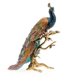 Jay Strongwater Peabody Grand Peacock On Branch FIGURINES - ANIMAL