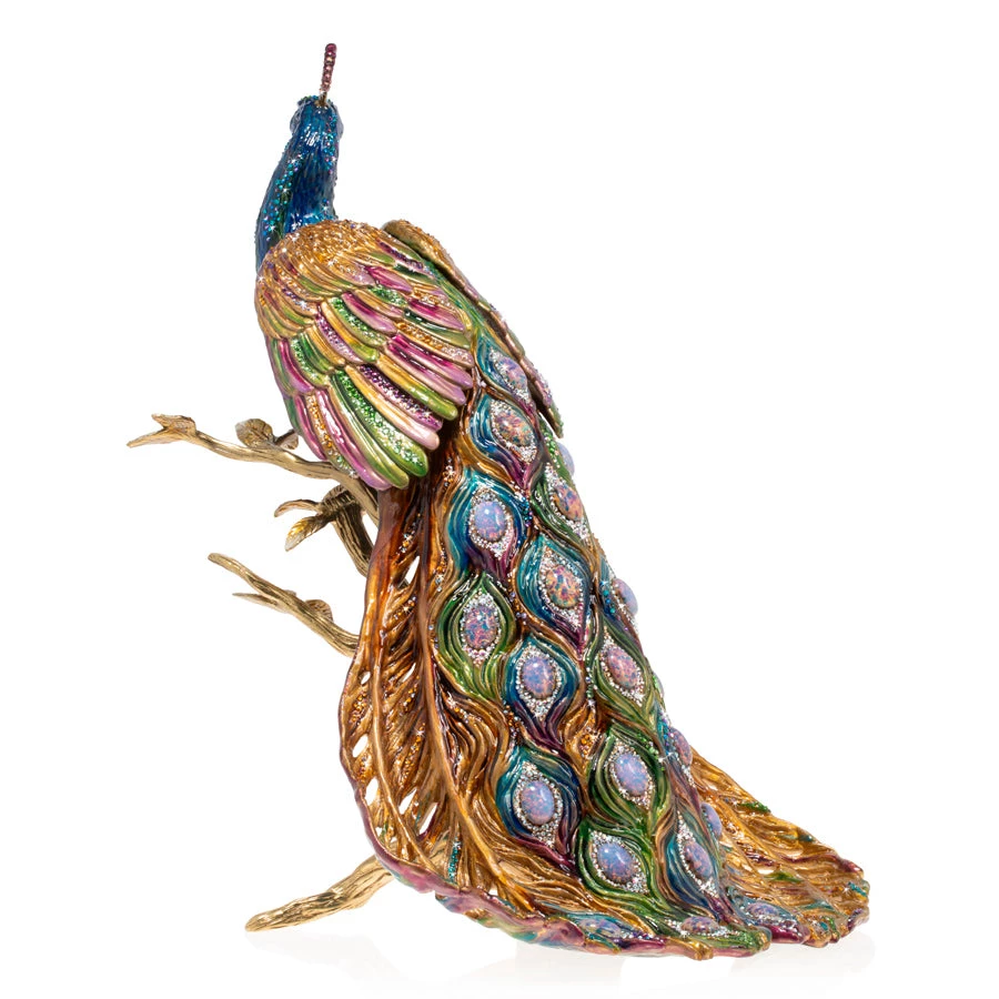 Jay Strongwater Peabody Grand Peacock On Branch FIGURINES - ANIMAL 4 Jay Strongwater Peabody Grand Peacock On Branch FIGURINES - ANIMAL