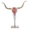 Jay Strongwater FIGURINES - ANIMAL Kayden Cow Skull With Flowers Objet