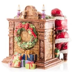 Jay Strongwater HOLIDAY Fireside Santa Musical Figurine