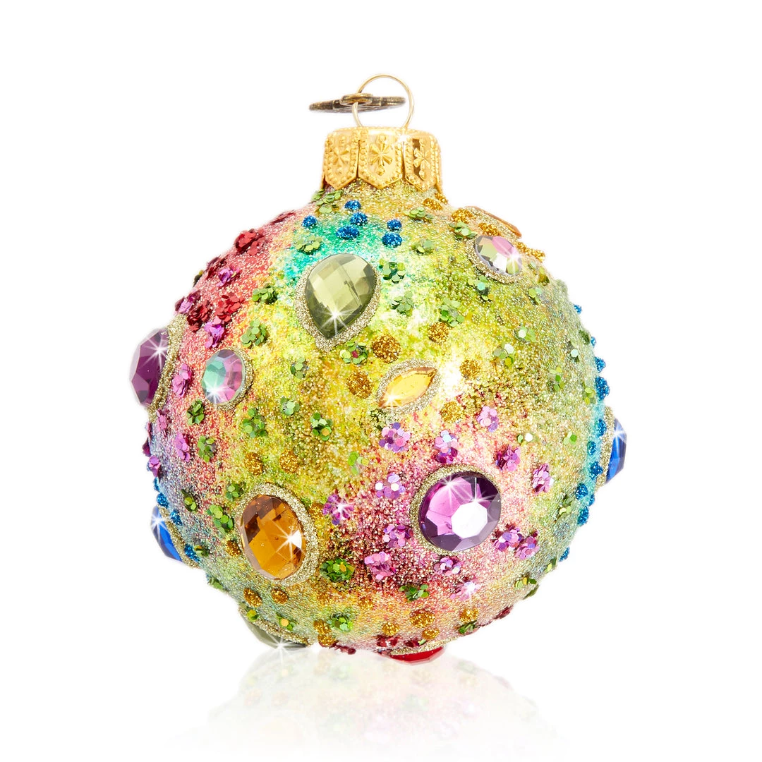Jay Strongwater Jeweled 3" Glass Ornament 2 Jay Strongwater Jeweled 3" Glass Ornament
