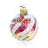 Jay Strongwater Rainbow Zebra Pattern 3" Glass Ornament
