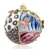 Jay Strongwater HOLIDAY Animal Quilt 4" Glass Ornament
