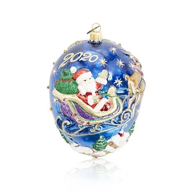 Jay Strongwater 2020 Santa With Reindeer Glass Ornament HOLIDAY 1 Jay Strongwater 2020 Santa With Reindeer Glass Ornament HOLIDAY