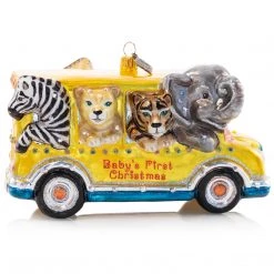 Jay Strongwater HOLIDAY 2021 Baby's 1st Glass Ornament