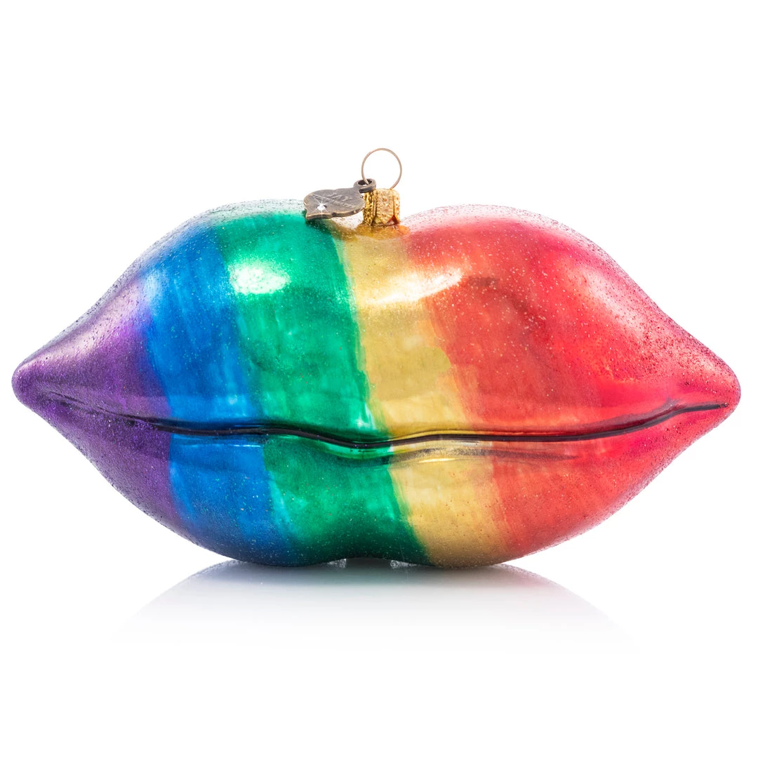 Jay Strongwater Rainbow Lips Glass Ornament HOLIDAY 2 Jay Strongwater Rainbow Lips Glass Ornament HOLIDAY