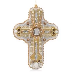 Jay Strongwater HOLIDAY Baroque Cross Glass Ornament