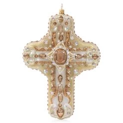 Jay Strongwater HOLIDAY Baroque Cross Glass Ornament