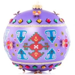 Jay Strongwater HOLIDAY 6" Opulent Kilim Pattern Ornament