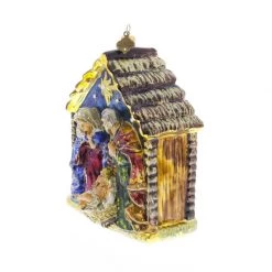 Jay Strongwater Holy Family Glass Ornament