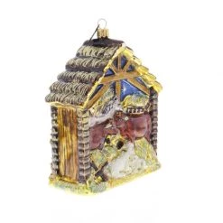 Jay Strongwater Holy Family Glass Ornament