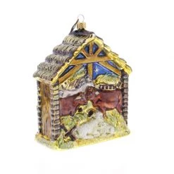 Jay Strongwater Holy Family Glass Ornament