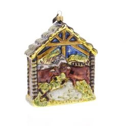 Jay Strongwater Holy Family Glass Ornament
