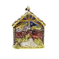 Jay Strongwater Holy Family Glass Ornament