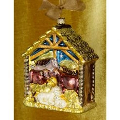 Jay Strongwater Holy Family Glass Ornament