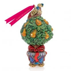 Jay Strongwater Partridge In A Pear Tree Glass Ornament