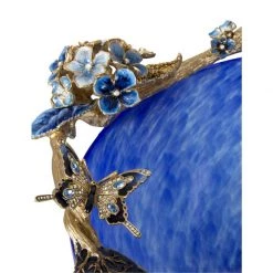 Jay Strongwater Sophie Hydrangea Blue Glass Bowl 7 Jay Strongwater Sophie Hydrangea Blue Glass Bowl