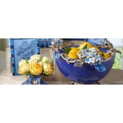 Jay Strongwater Sophie Hydrangea Blue Glass Bowl 8 Jay Strongwater Sophie Hydrangea Blue Glass Bowl