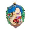 Jay Strongwater 2019 Santa Glass Ornament HOLIDAY