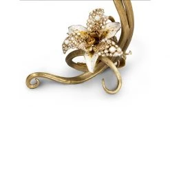 Jay Strongwater Roselyn Orchid Double Candlestick Golden CANDLES & CLOCKS