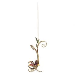 Jay Strongwater Mirabelle Orchid Single Candlestick - Flora CANDLES & CLOCKS