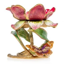 Jay Strongwater Aimee Floral 7" Pillar Candle Holder CANDLES & CLOCKS 7 Jay Strongwater Aimee Floral 7