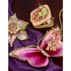 Jay Strongwater VANITY Juliet Butterfly Trinket Tray Pink