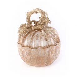 Jay Strongwater ENTERTAINING Hadley Leaf & Vine Gilded Glass Jar Gilded