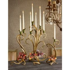 Jay Strongwater CANDLES & CLOCKS Aubree Orchid Candelabra