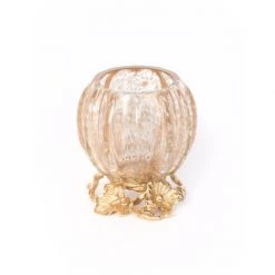 Jay Strongwater Rhett Leaf & Flower Gilded Votive